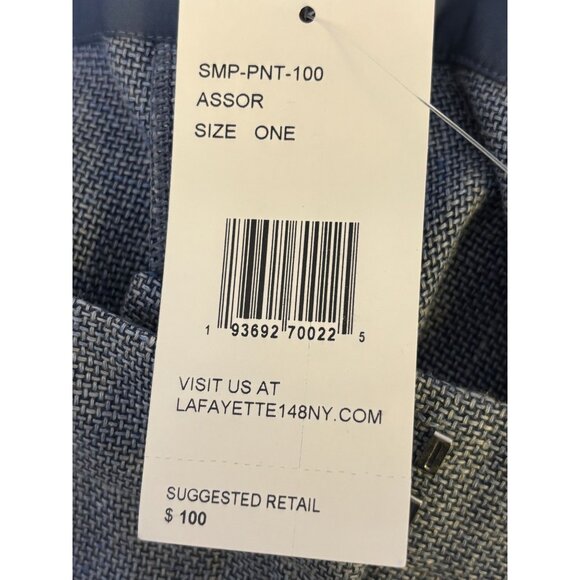 NWT Lafayette 148 New York Blue Wool-Linen Blend Pants 18W - Picture 5 of 5